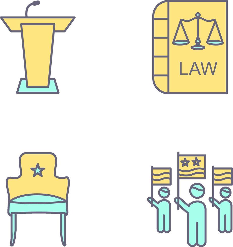 Podium and Law Icon vector