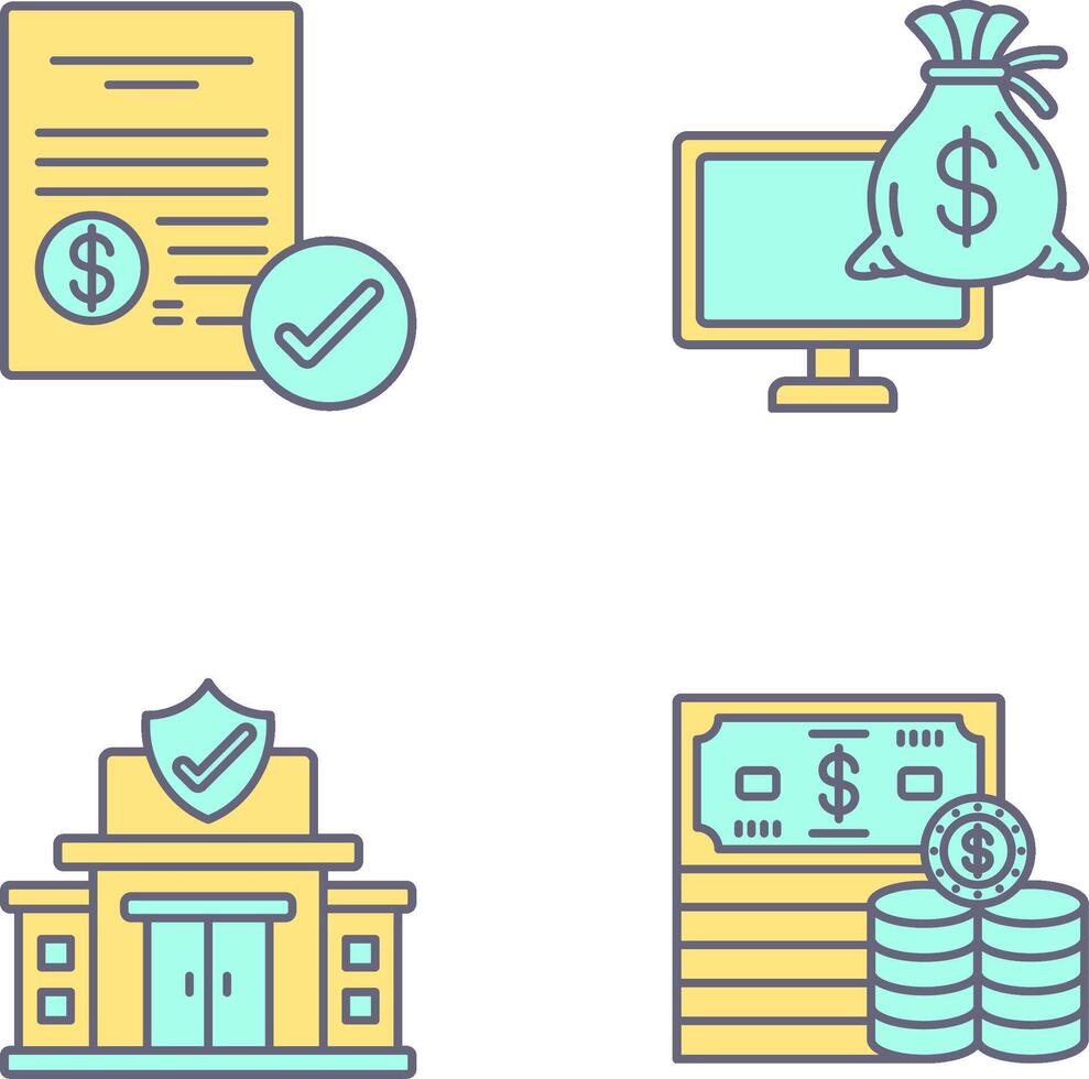 Paid and Online Loan Icon vector