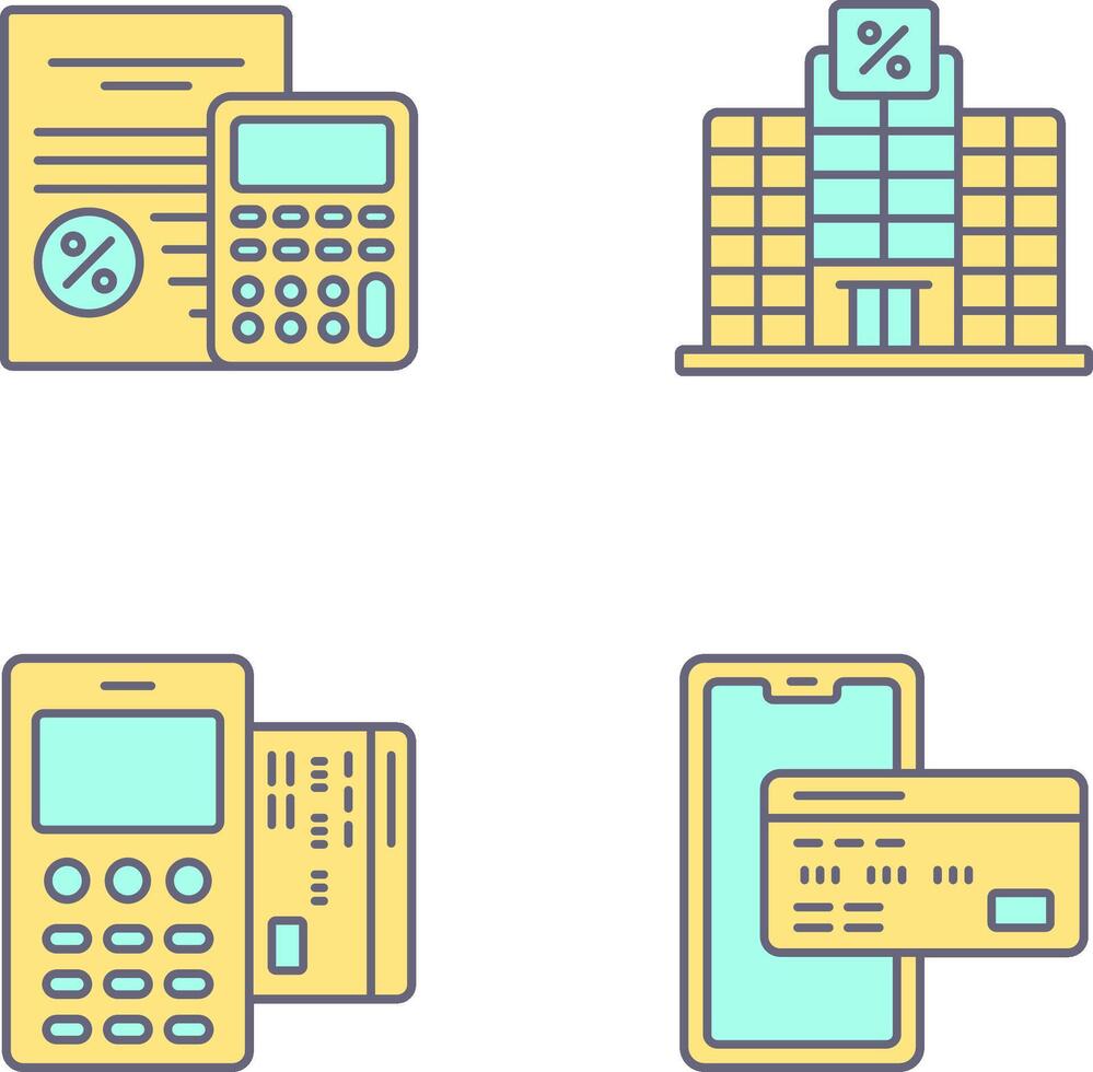 impuesto y edificio icono vector