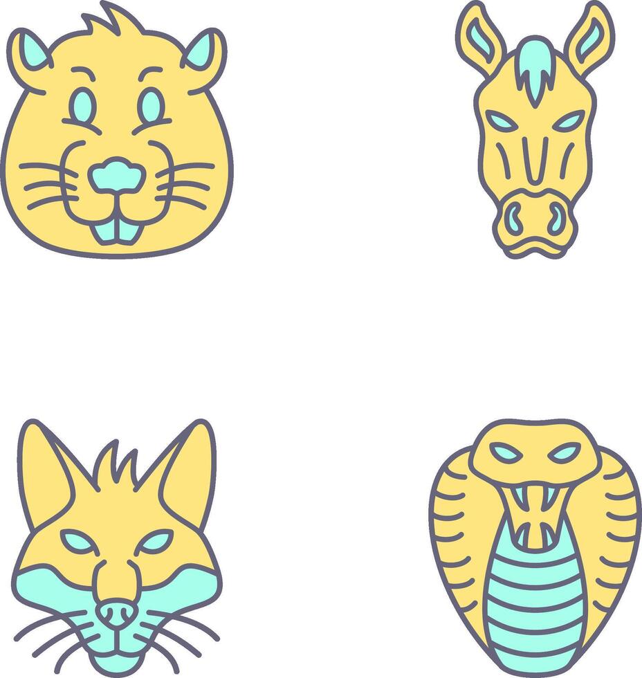 Beaver and Horse Icon vector