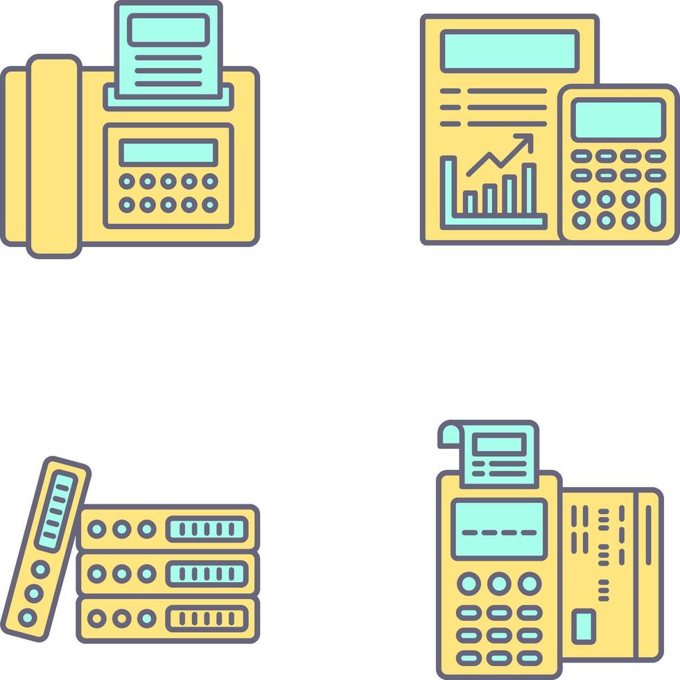 Fax and calculating Icon vector