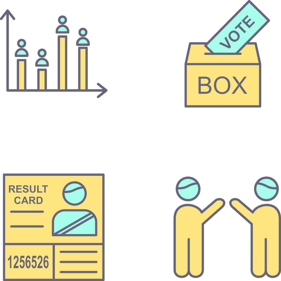 Giing Vote and Candidate and Graph Icon vector