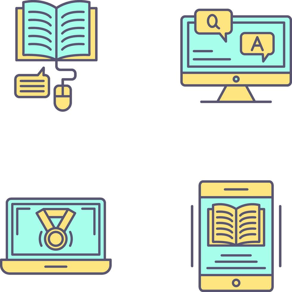Online Learning and Faq Icon vector