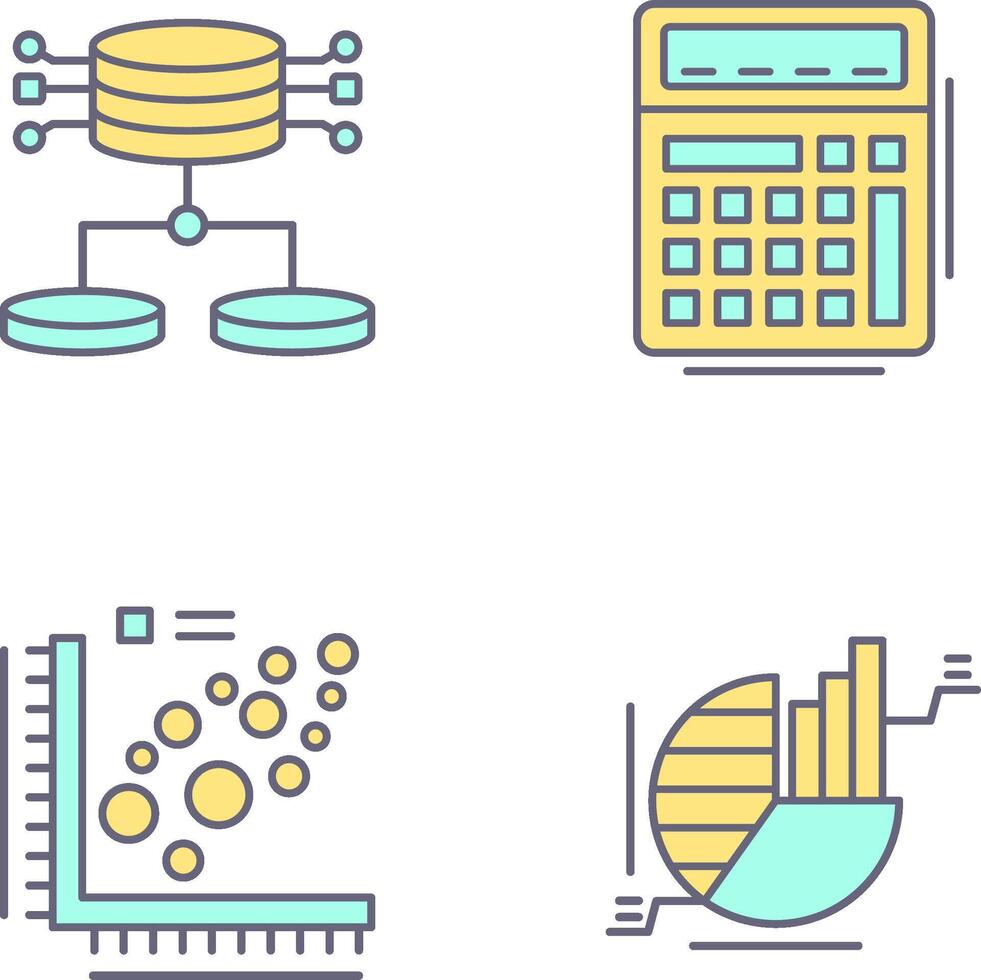 Structured Data and Calculator Icon vector