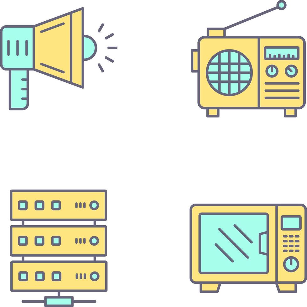 Megaphone and Radio Icon vector
