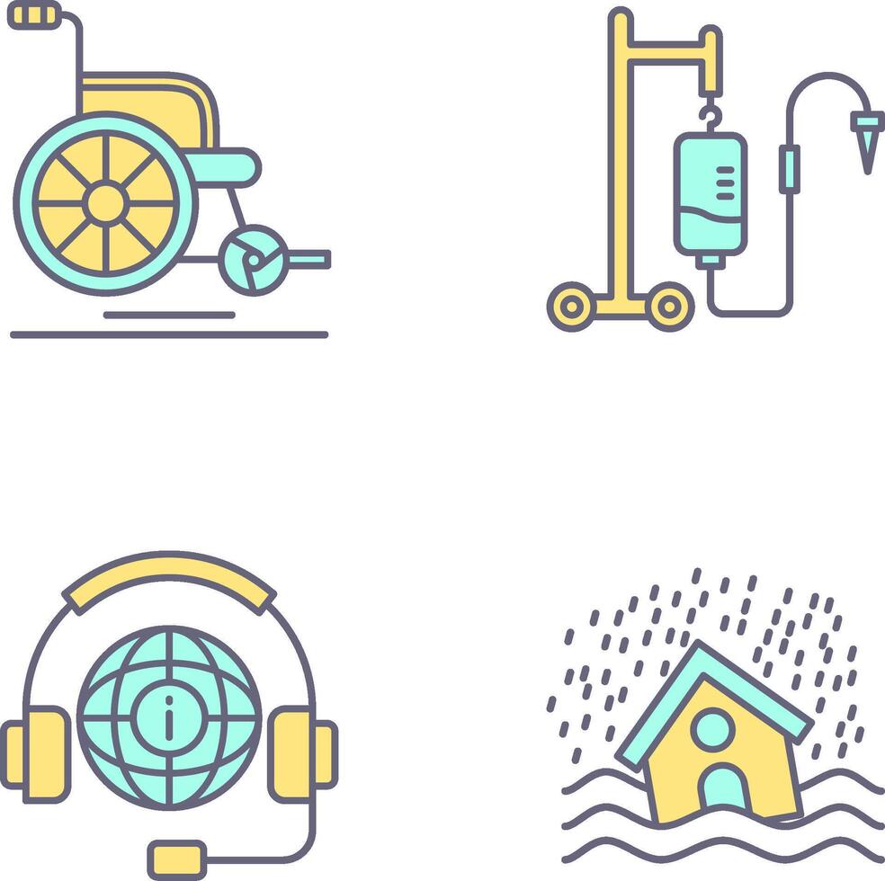 Wheel Chair and Intravenous Icon vector