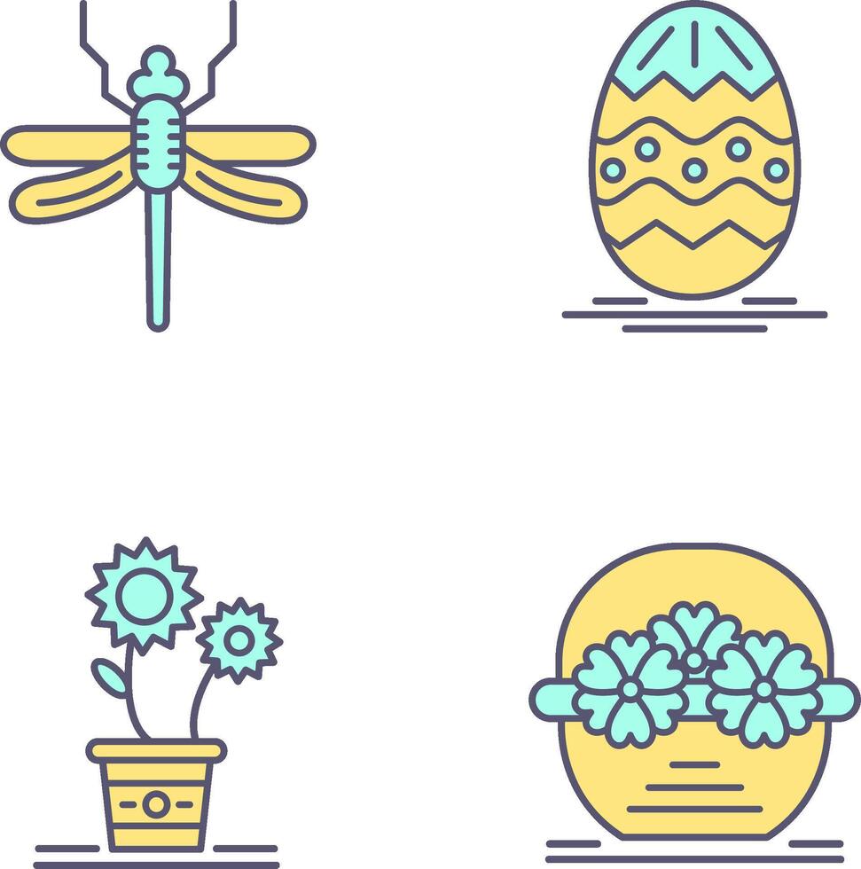 Dragonfly and Easter Icon vector