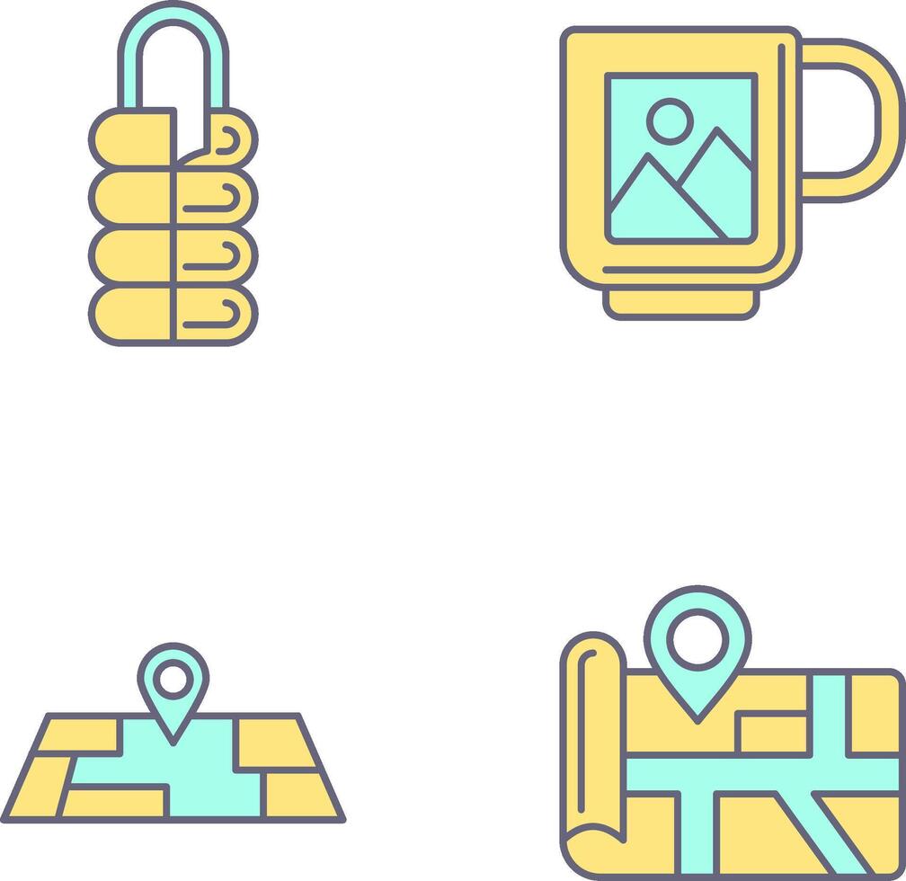 Sleeping Bag and Mug Icon vector