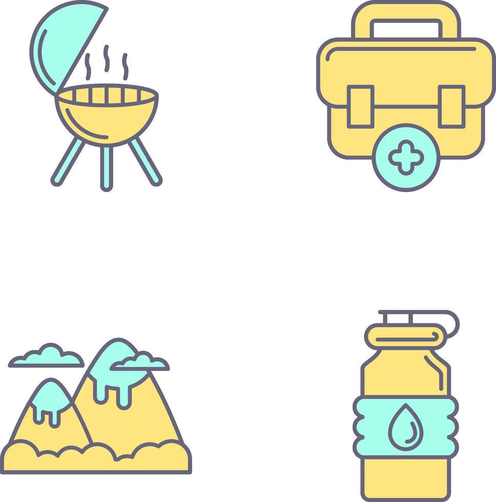 Bbq and First Aid Icon vector