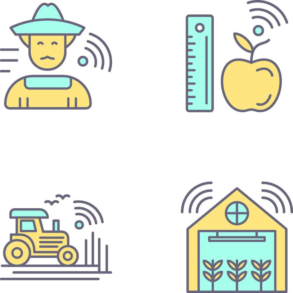 Farmer and Measure and Measure Icon vector