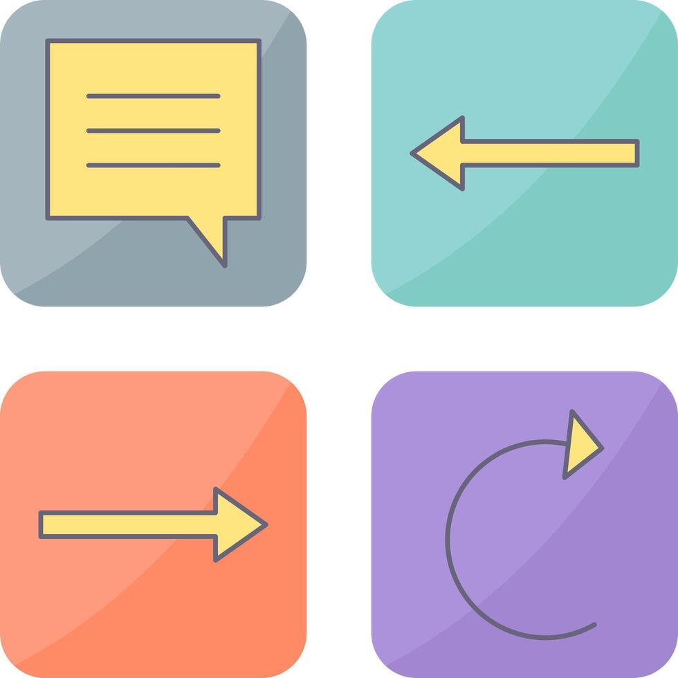 single chat bubble and left arrow Icon vector