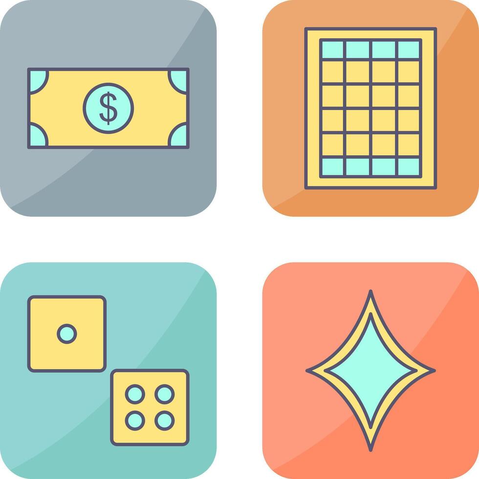 dollar bill and table of rates Icon vector