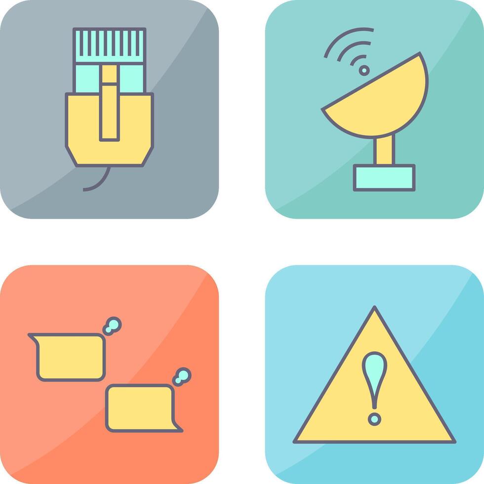 internet cable and satellite Icon vector