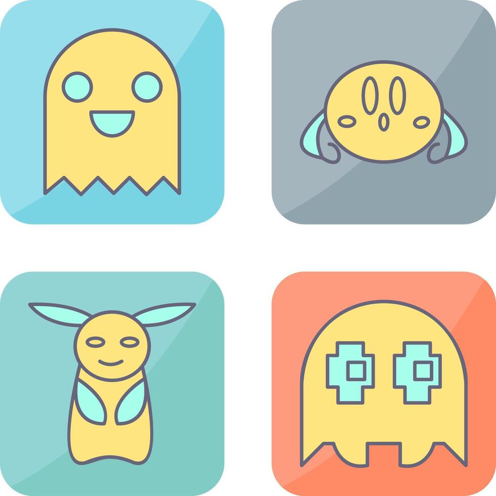 Game Character and VGame Charcter Icon vector