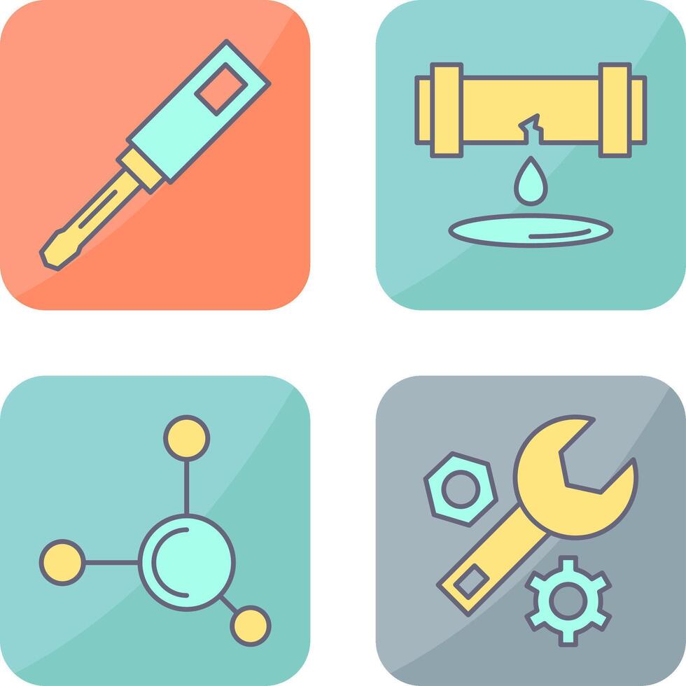 Screwdriver and Leak Icon vector