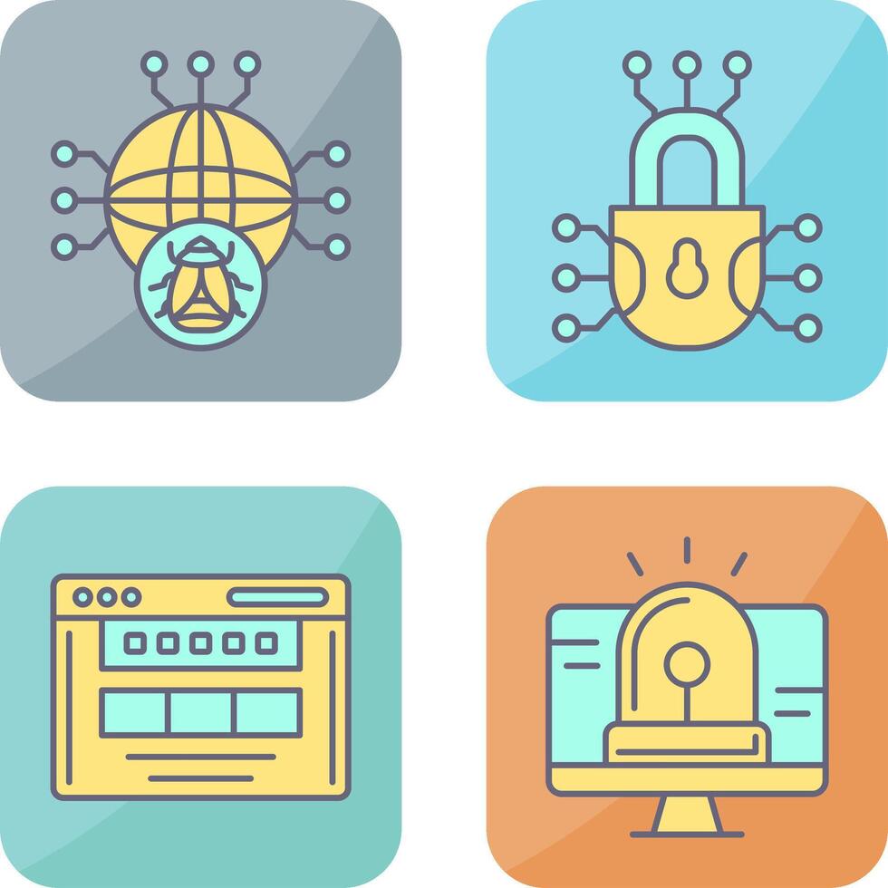 Global Malware and Cyber defence Icon vector