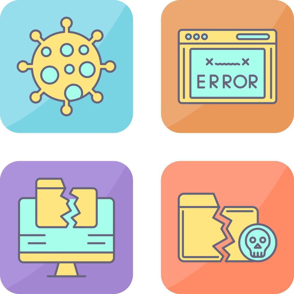 Virus and Error Code Icon vector