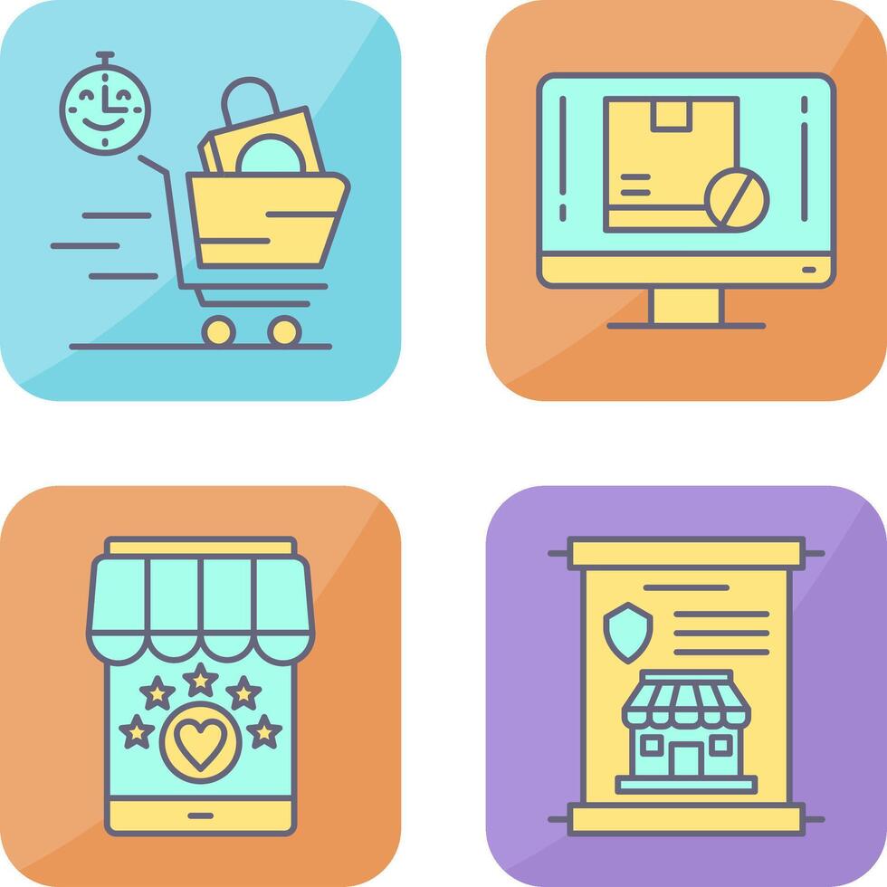 Happy Hour and Out of Stock Icon vector
