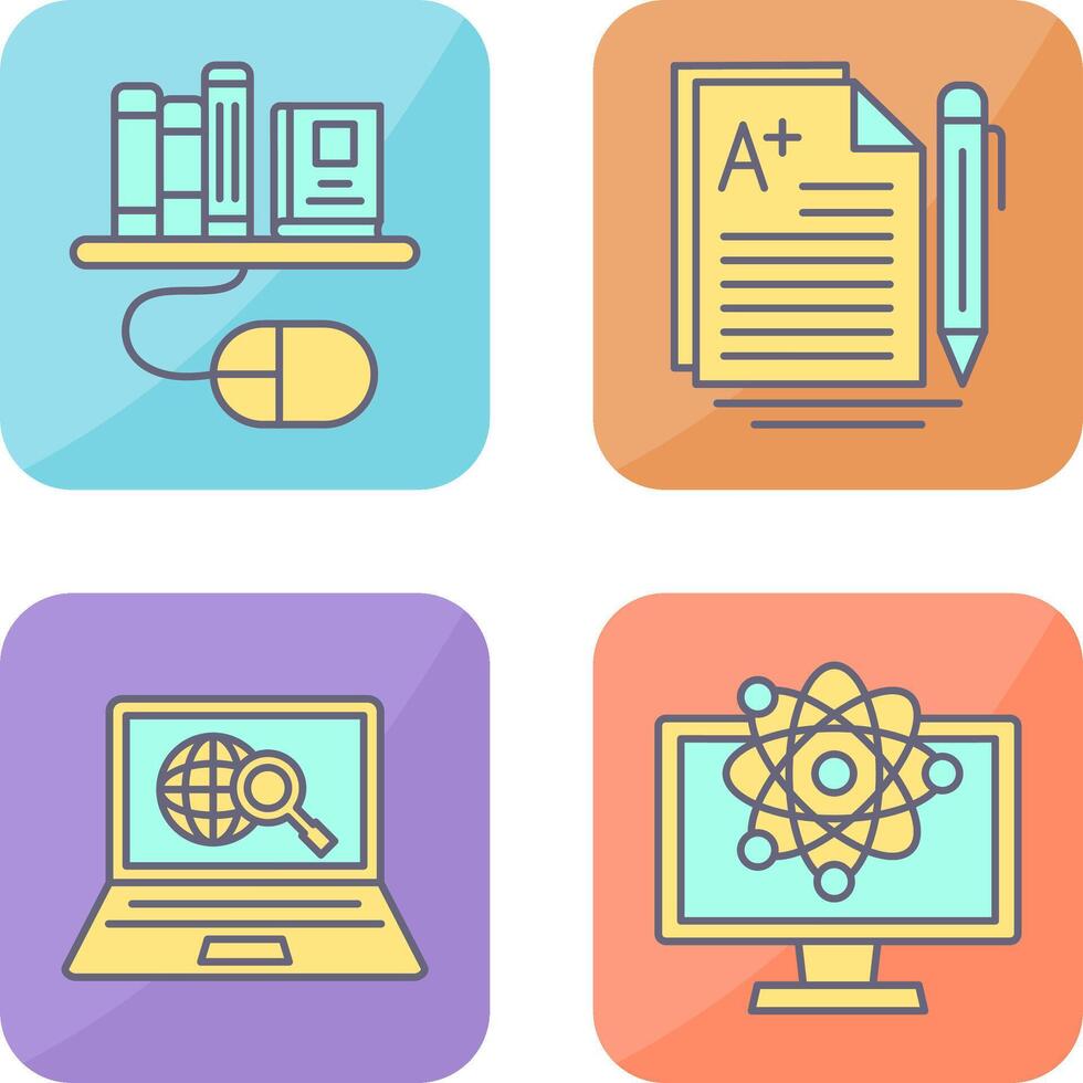 Digital Library and Essay Icon vector