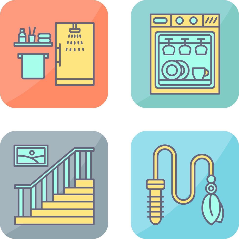 Shower and Dishwasher Icon vector