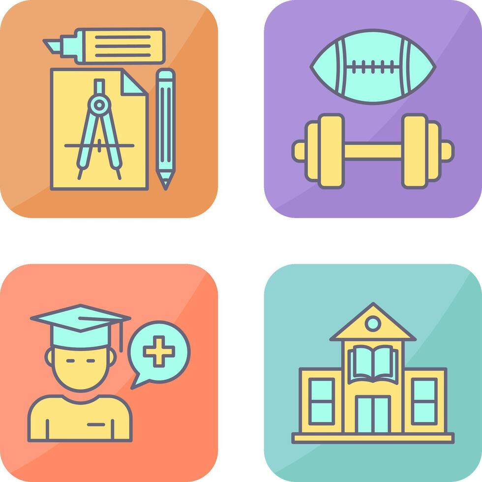 Study Tools and Sport Faculty Icon vector