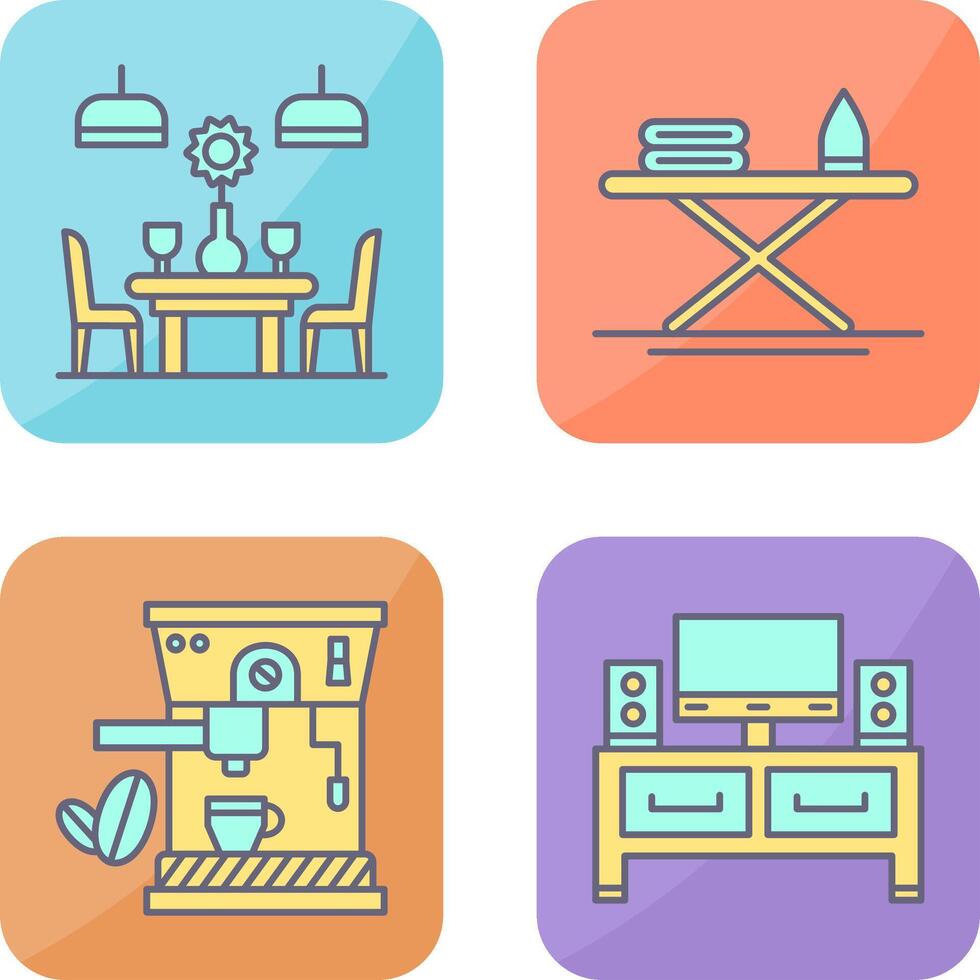 Iron Board and Table Icon vector