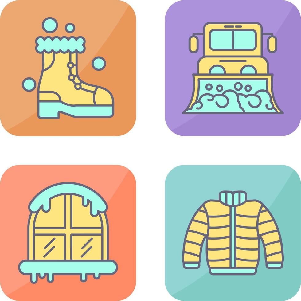 raquetas de nieve y camión icono vector