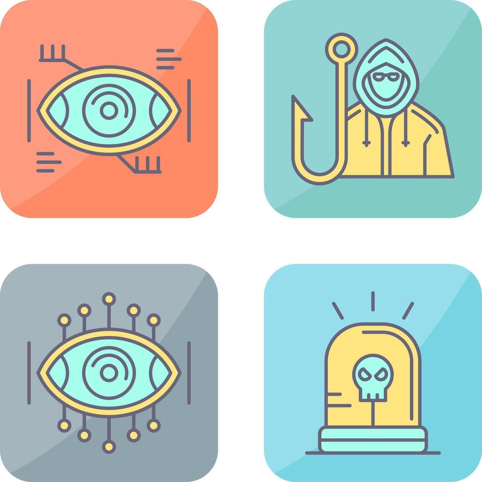 Eye Recongnition and Phishing Icon vector