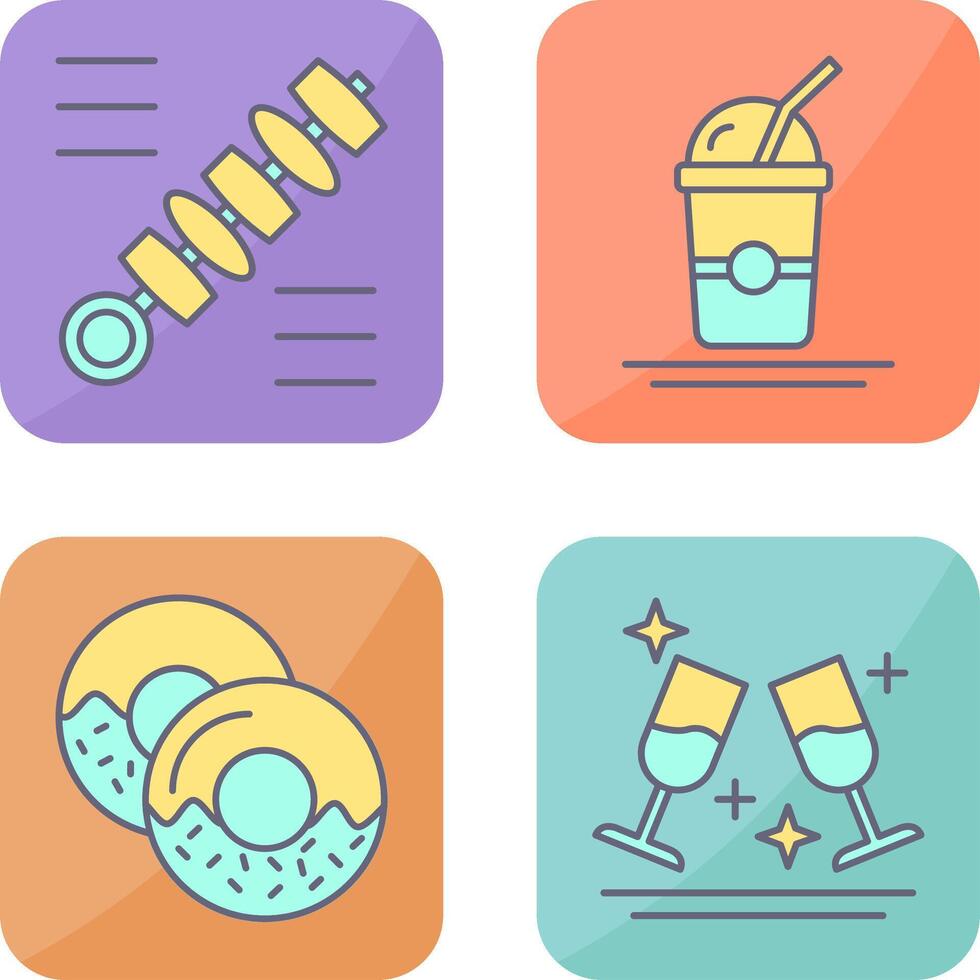 Skewer and Frappe Icon vector