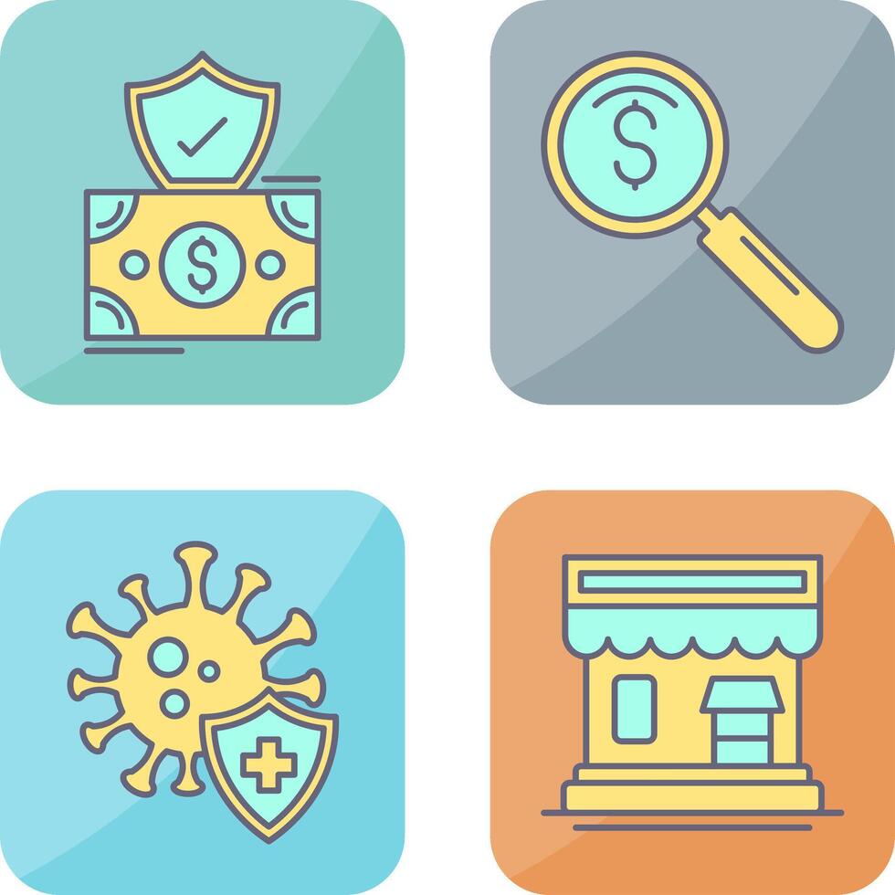 Investment and magnifier Icon vector