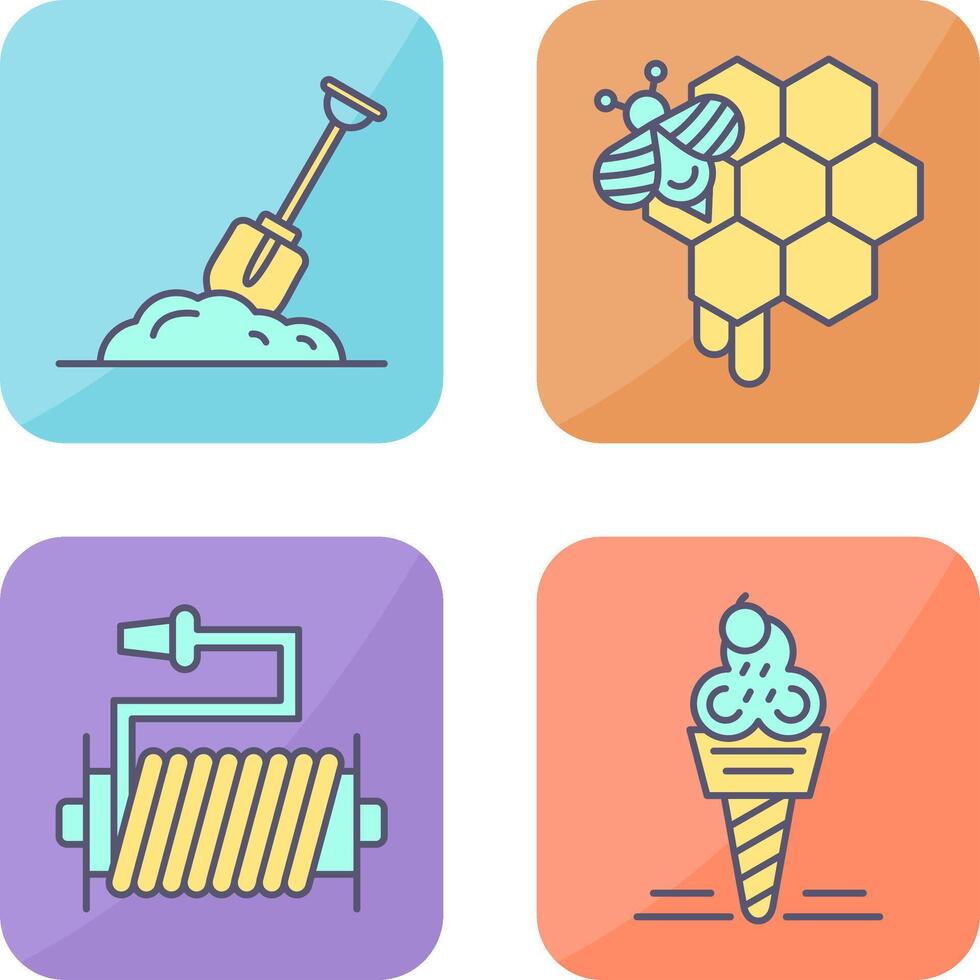 Digging and Honeycomb Icon vector