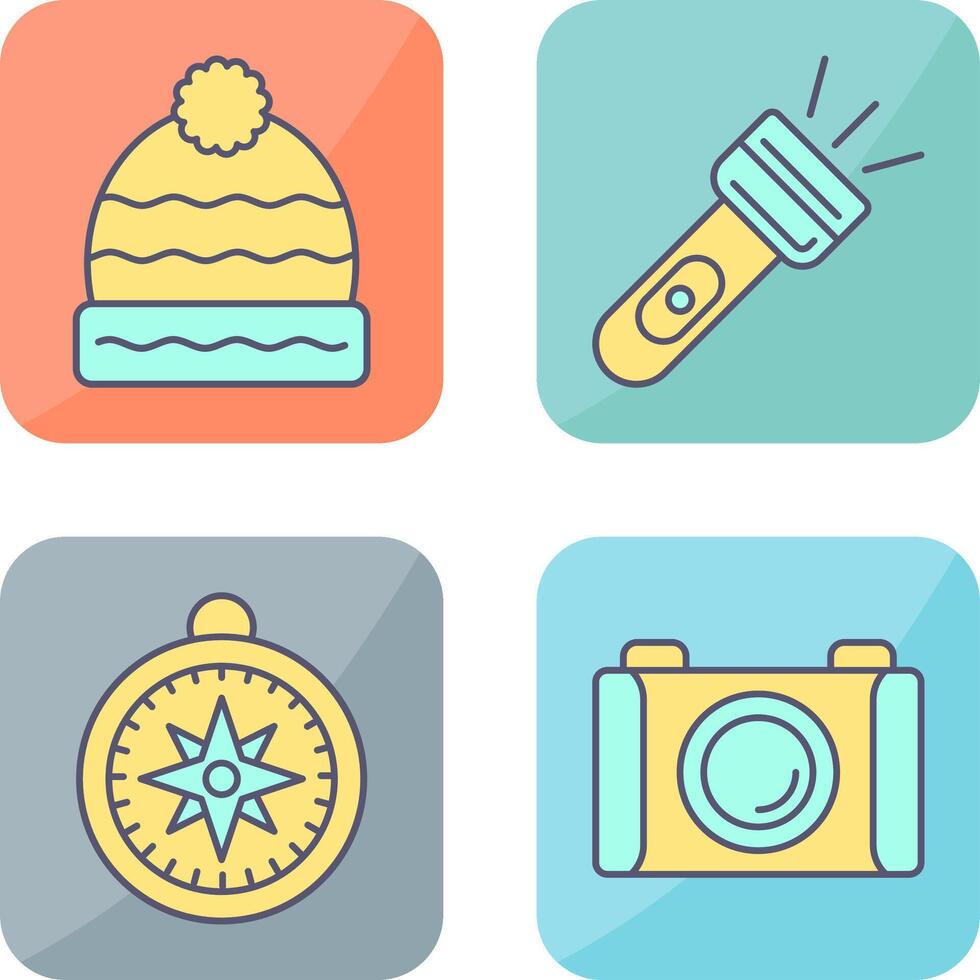 Winter Hat and Flash Light Icon vector