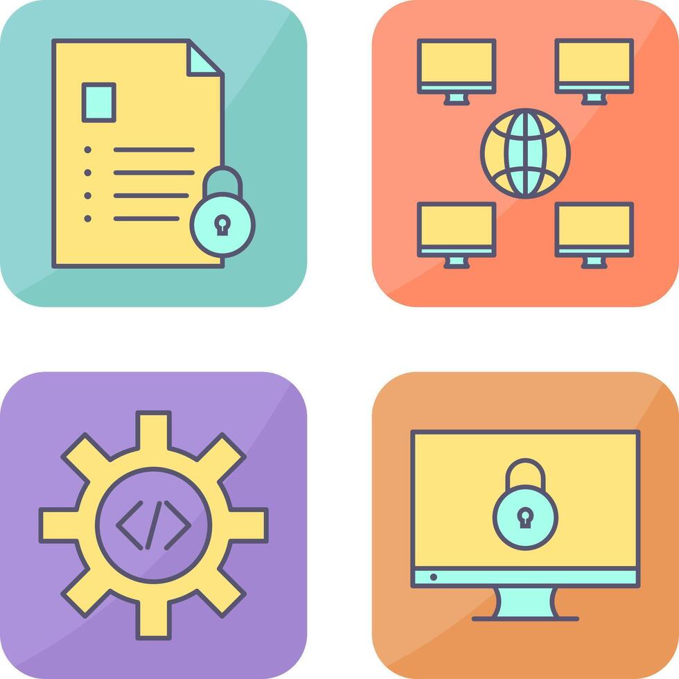 confidentiality and company network Icon vector