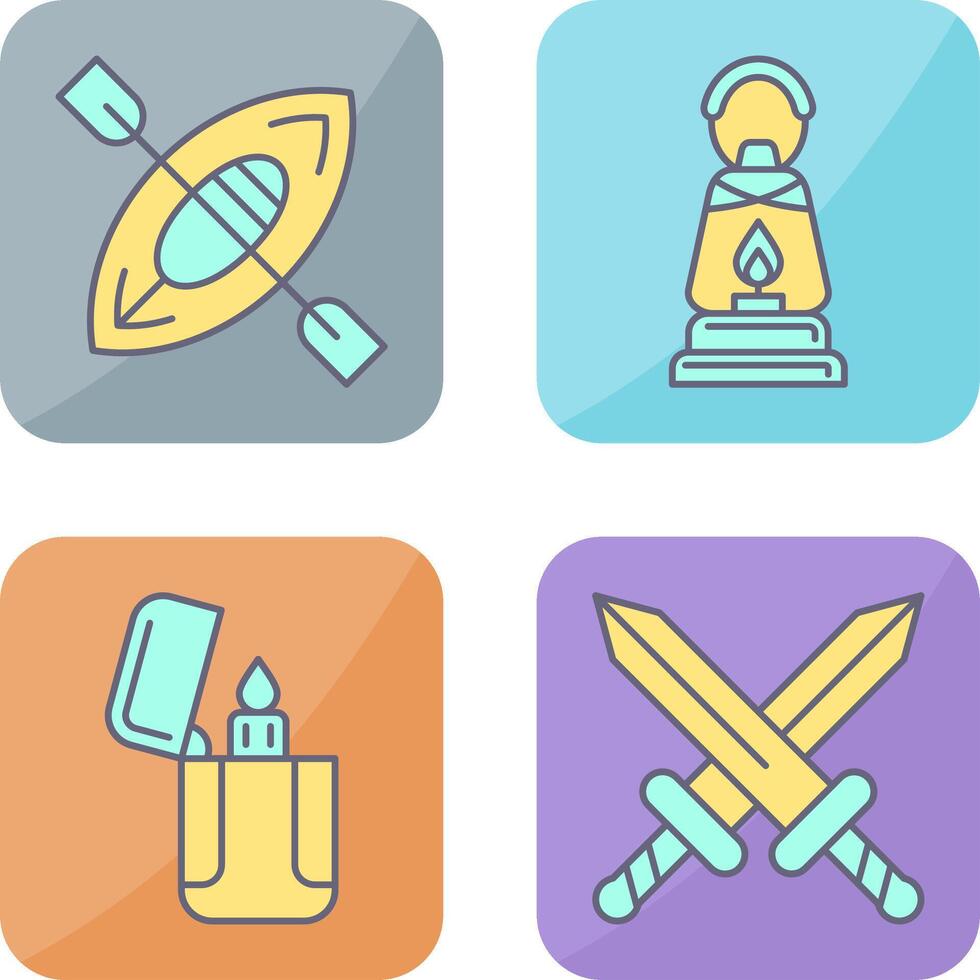 Kayak and Lamp Icon vector
