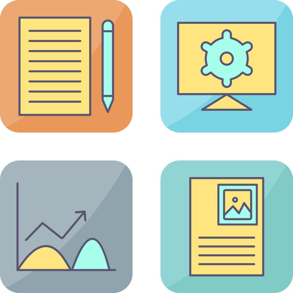 write feedback and computer settings Icon vector