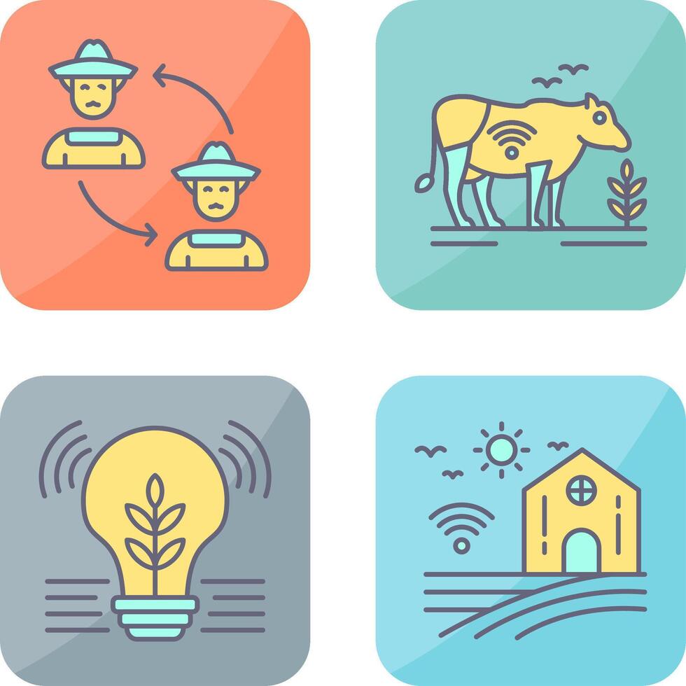 Connect and Cattle Icon vector