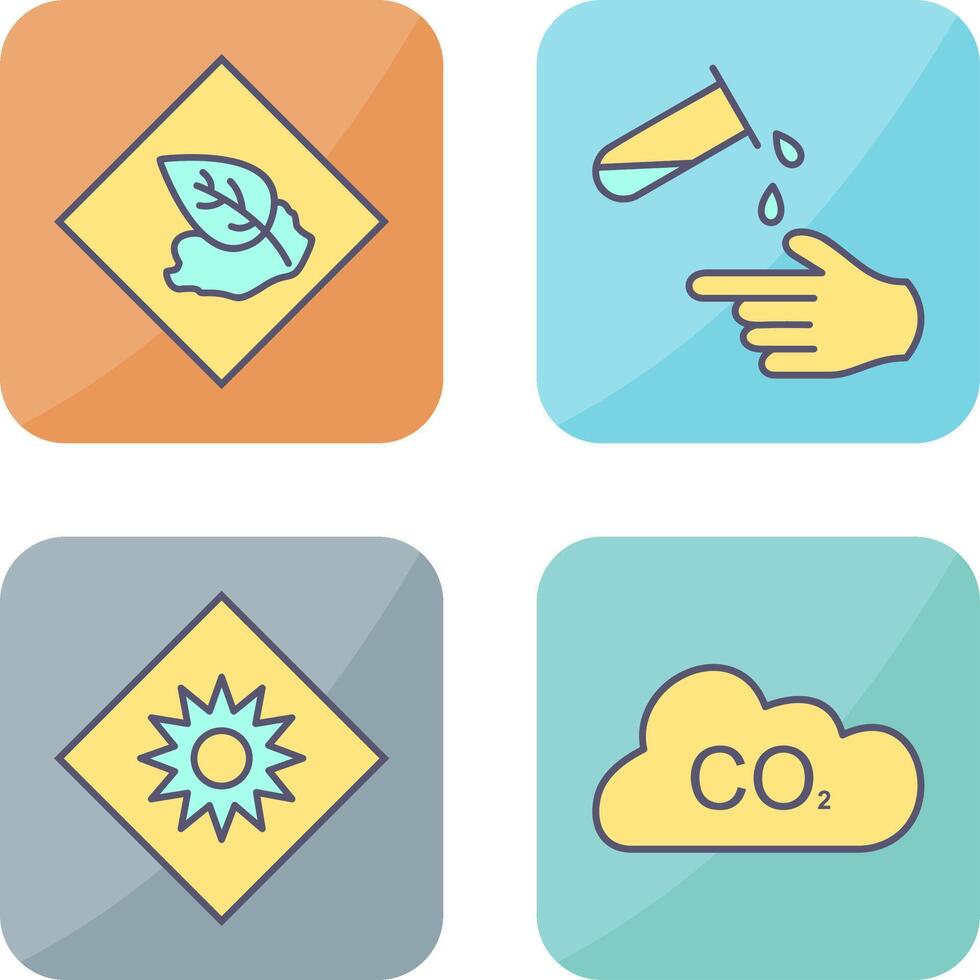 Environment hazard and Corrosive hazard Icon vector