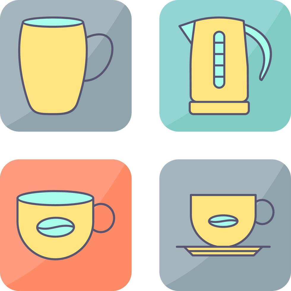 mug and kettle Icon vector