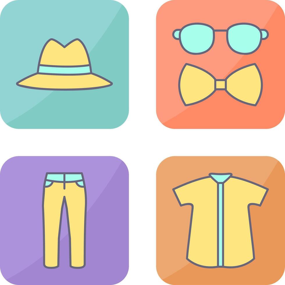 sombrero y hipster estilo icono vector