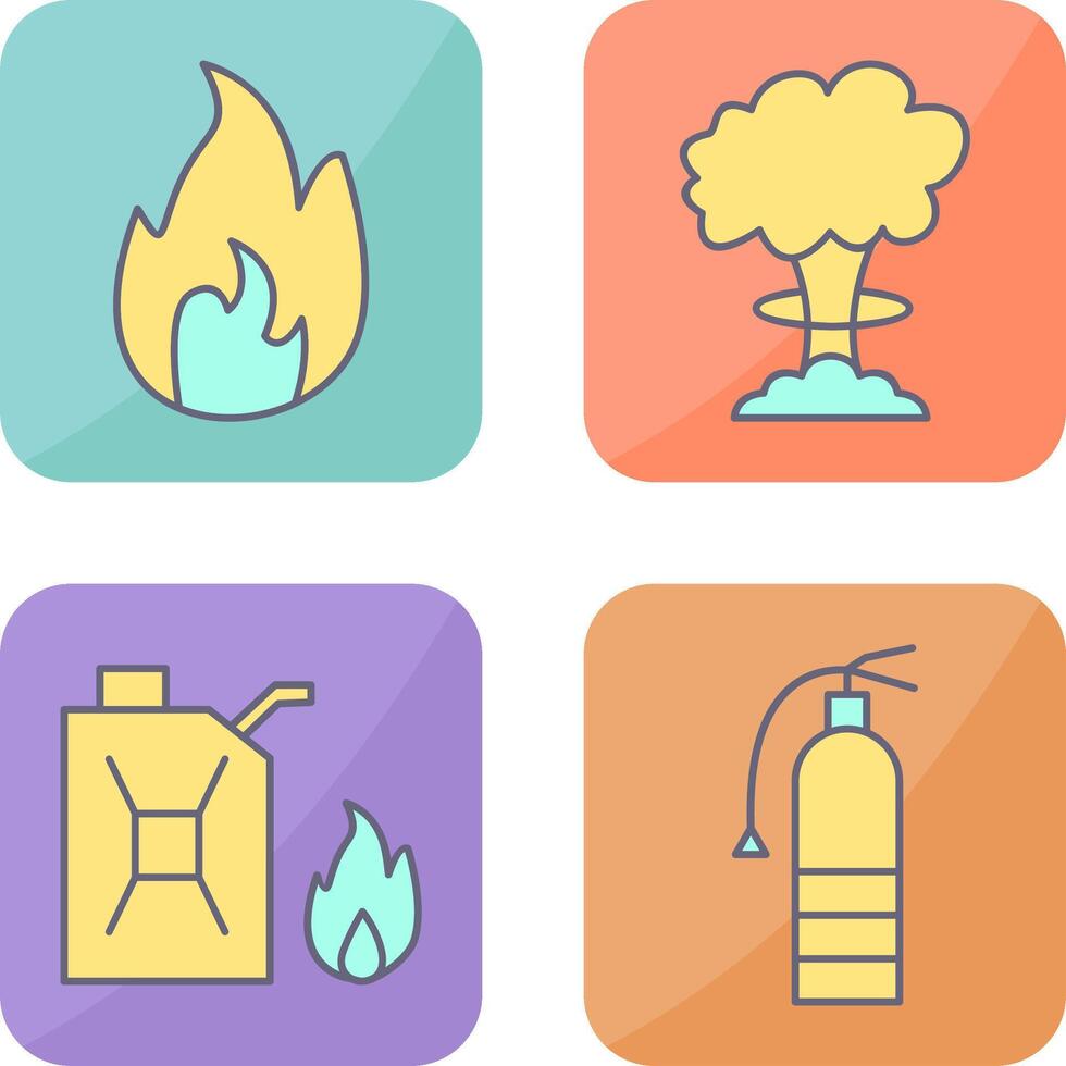 flame and bomb blast Icon vector