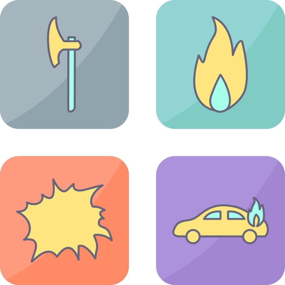 axe and fire Icon vector
