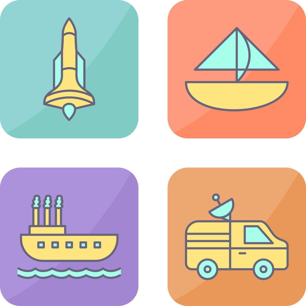 Rocket and Small Yacht Icon vector
