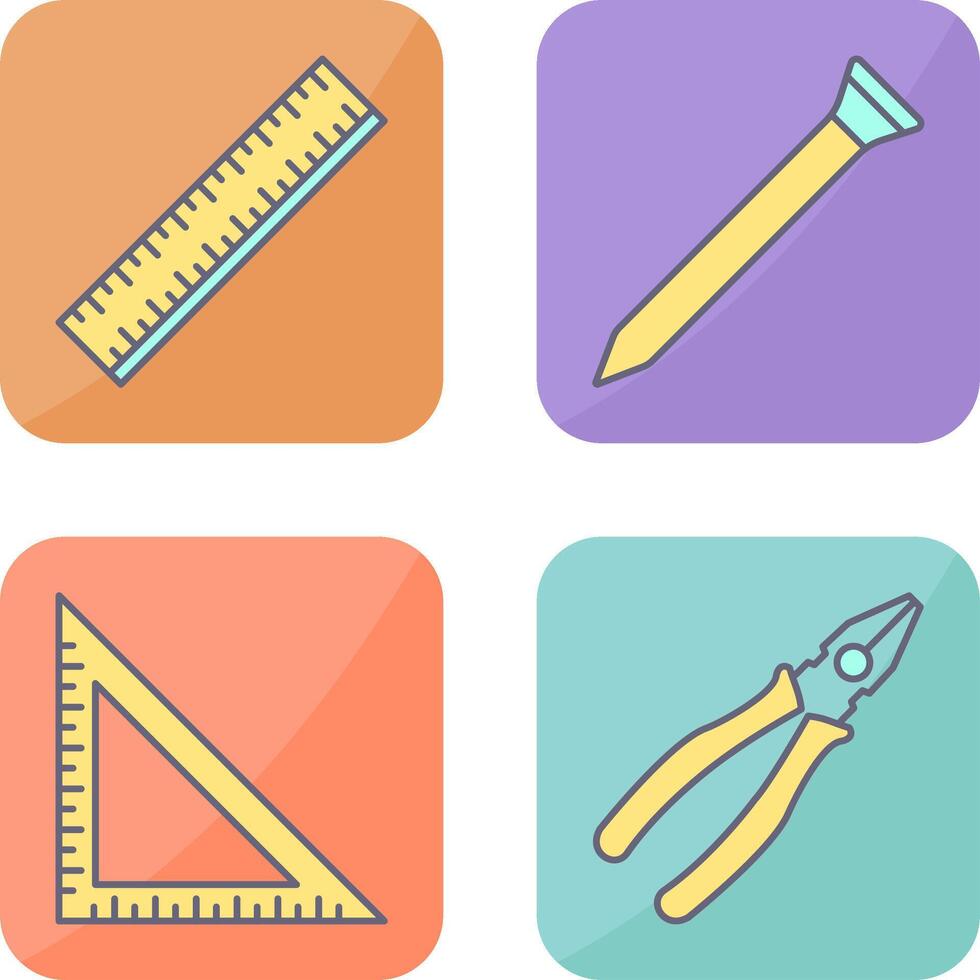 Ruler and Nail Icon vector