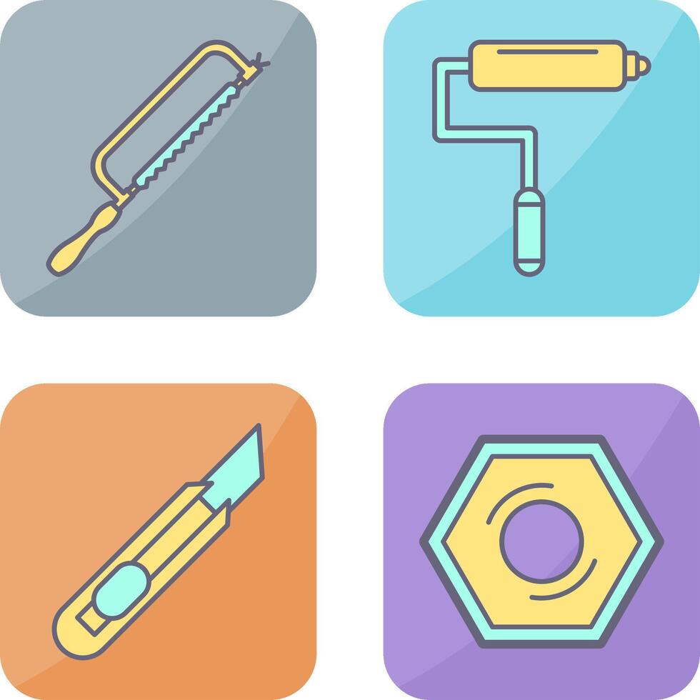 Hacksaw and Paint Roller Icon vector