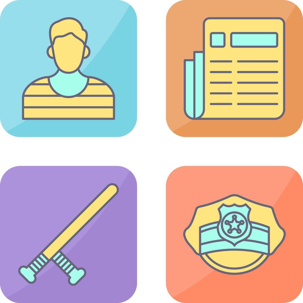 Prisioner and Newespaper Icon vector