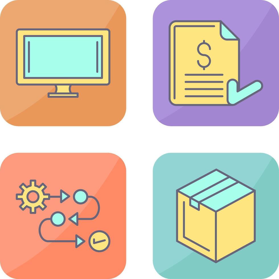 Monitor and Invoice Icon vector