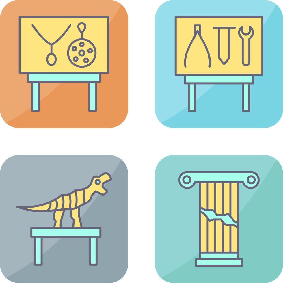 Jewel Exhibit and Tools Exhibit Icon vector