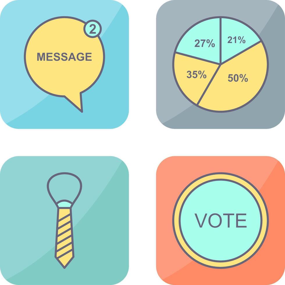 Message Bubbles and Pie Chart Icon vector