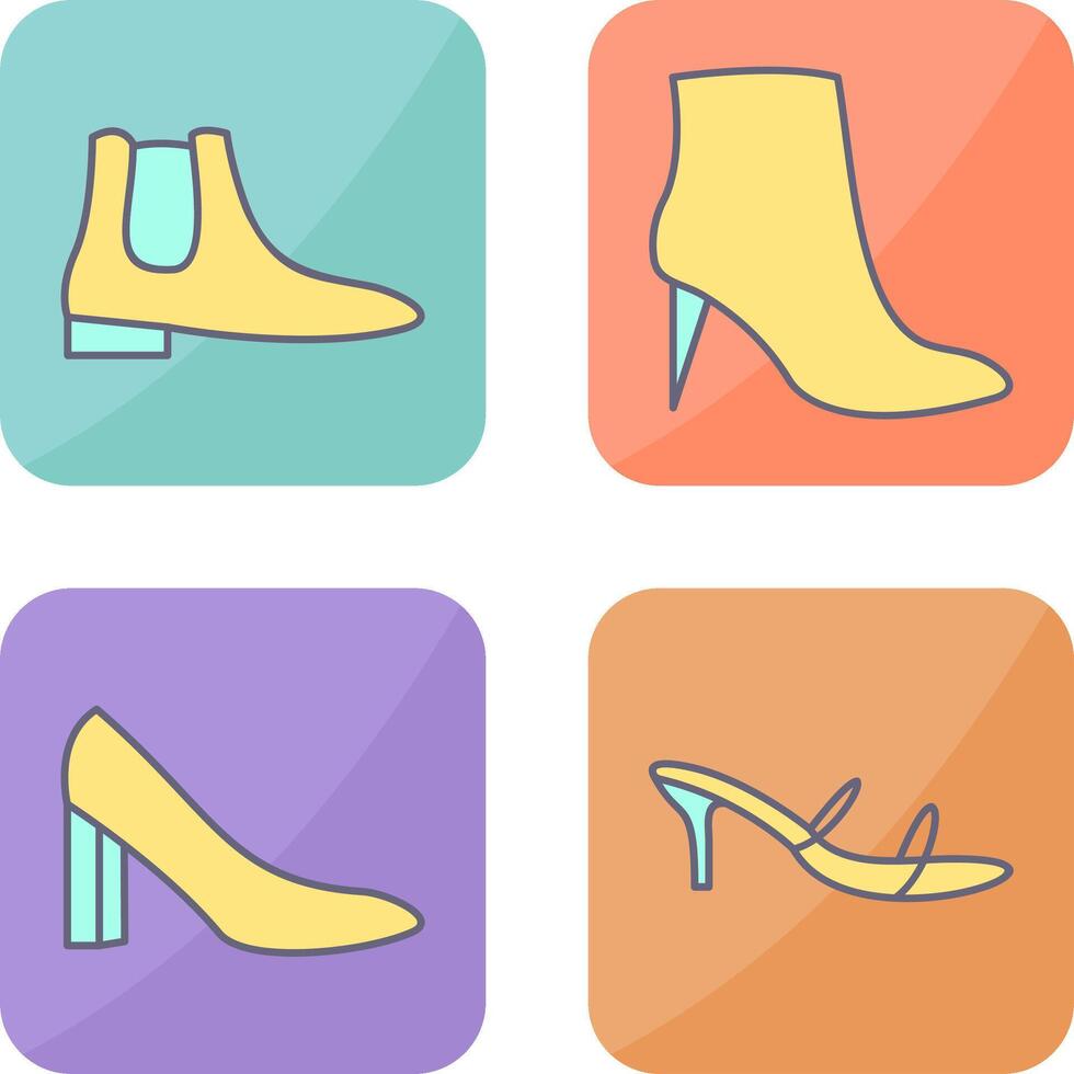 Men Boots and high heels Icon vector