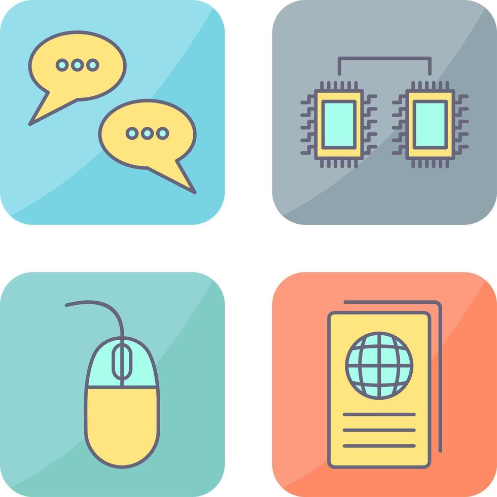 Conversation Bubbles and Processors Connected Icon vector